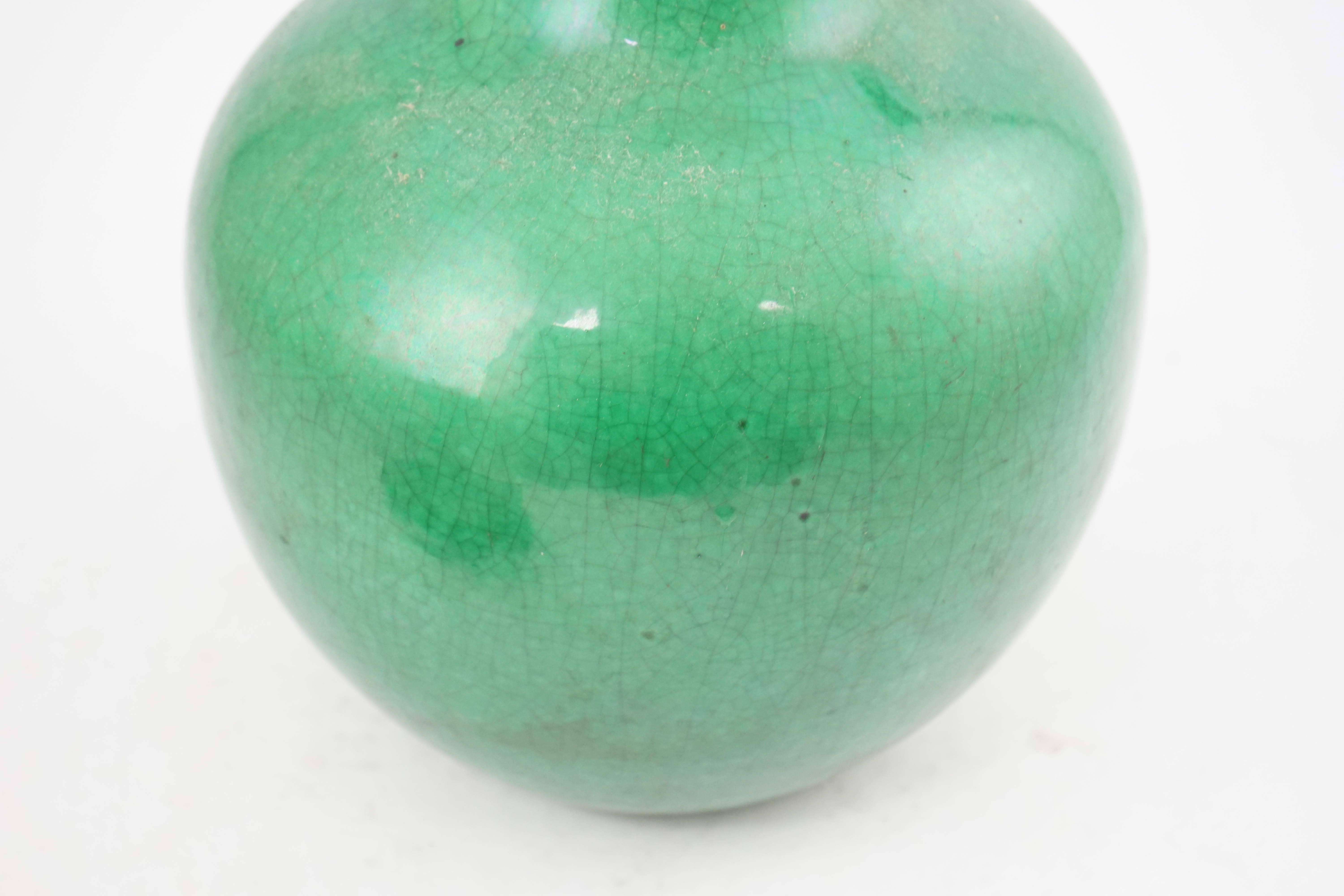 A Chinese green crackle glazed bottle vase, 19th century